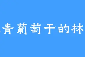 爱吃青葡萄干的林如风