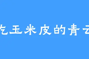 爱吃玉米皮的青云子