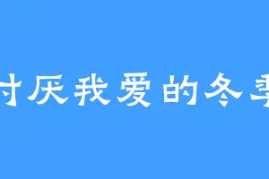 讨厌我爱的冬季