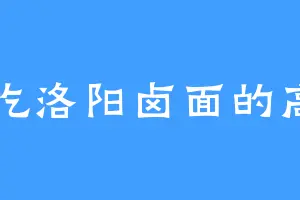 爱吃洛阳卤面的高台