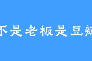 不是老板是豆瓣