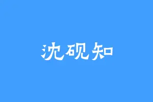 沈砚知