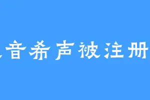 大音希声被注册了