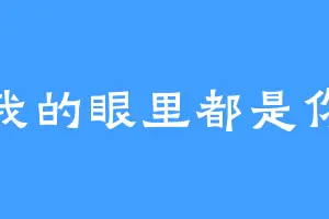 我的眼里都是你