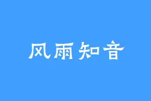 风雨知音