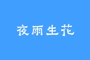 夜雨生花