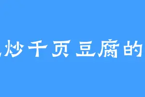 爱吃炒千页豆腐的明主