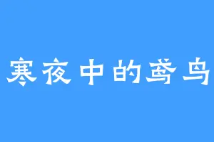 寒夜中的鸢鸟