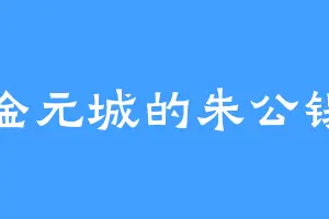 金元城的朱公锡