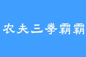 农夫三拳霸霸
