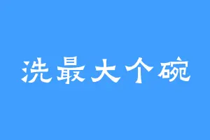 洗最大个碗