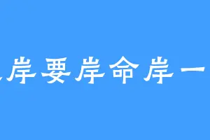 大岸要岸命岸一身
