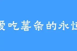 爱吃薯条的永恒
