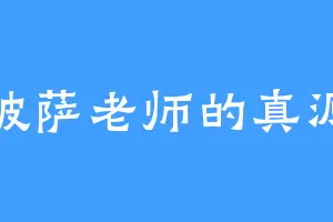 披萨老师的真源