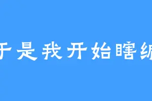 于是我开始瞎编