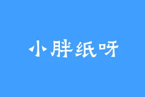 小胖纸呀