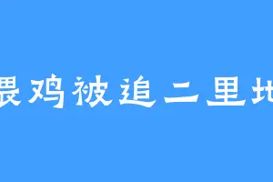喂鸡被追二里地