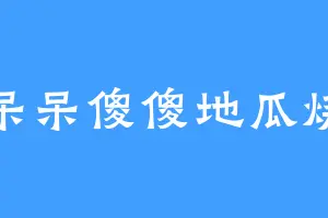 呆呆傻傻地瓜烧
