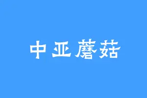 中亚蘑菇