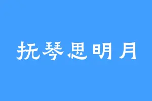 抚琴思明月
