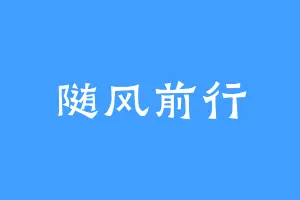 随风前行