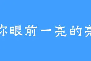 让你眼前一亮的亮子