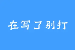 在写了别打
