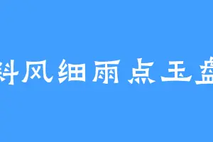 斜风细雨点玉盘