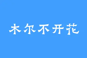 木尔不开花